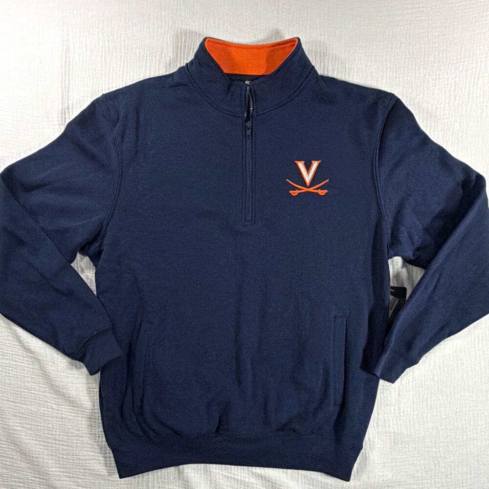 Colosseum Virginia Cavaliers 1/4 Zip Sweatshirt Men’s Size M Blue Orange
